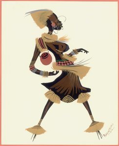 Femme avec pot d
